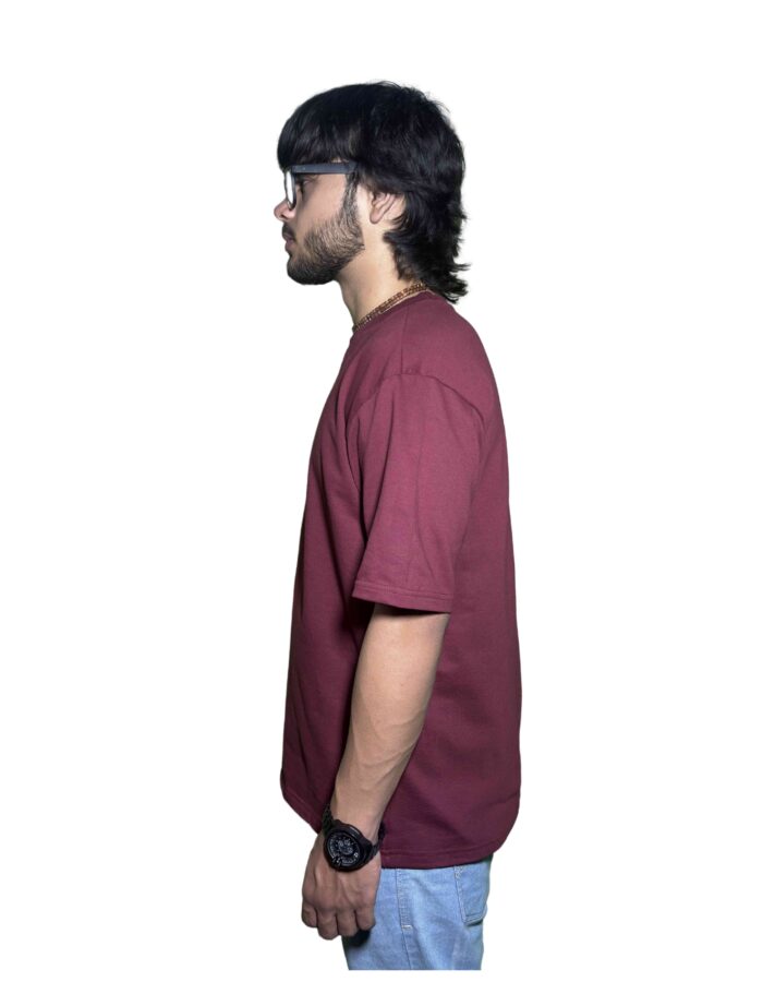 Premium Maroon Oversized T-Shirt – Black Panther Inspired Graphic | 240 GSM Cotton - Image 4
