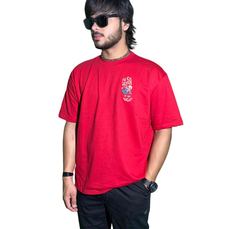 Bold Graphic Red T-Shirt – Premium 220 GSM Cotton – Trendy Streetwear