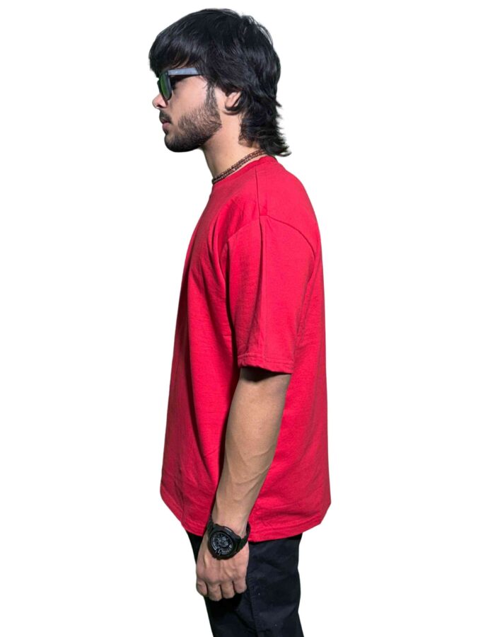 Premium 220 GSM Oversized Red T-Shirt – Audi R8 Spyder V10 Car Graphic - Image 4