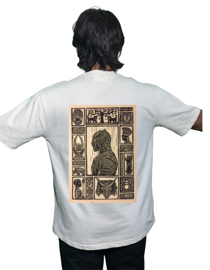 Premium 220 GSM Oversized Wakanda-Inspired Graphic T-Shirt – Tribal Art Design & Streetwear Fit - Image 2