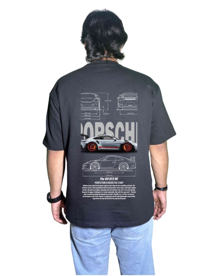 Premium 220 GSM Porsche 911 GT3 RS Oversized T-Shirt – Ultimate Car Enthusiast Streetwear - Image 2