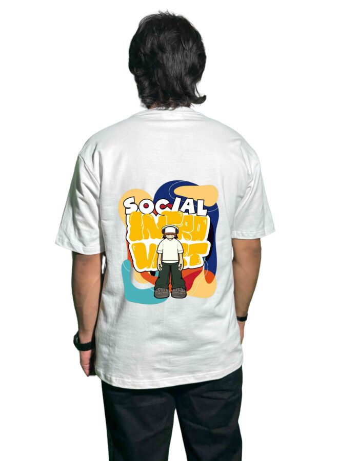 Social Introvert Oversized T-Shirt – 240 GSM Heavyweight Cotton | Streetwear Graphic Tee - Image 3