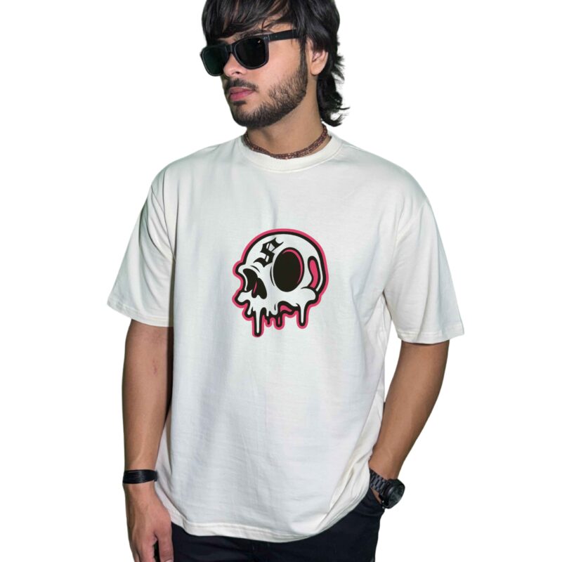 Melting Skull x Hooded Reaper T-Shirt – 240 GSM Oversized Streetwear Drop