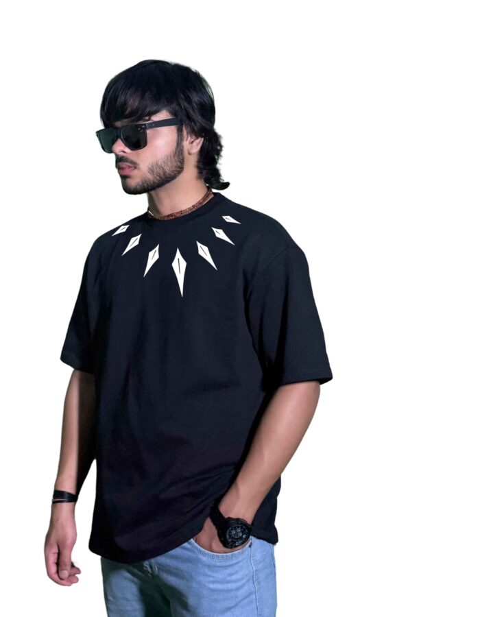 Black Panther Graphic Oversized T-Shirt – 220 GSM Premium Cotton