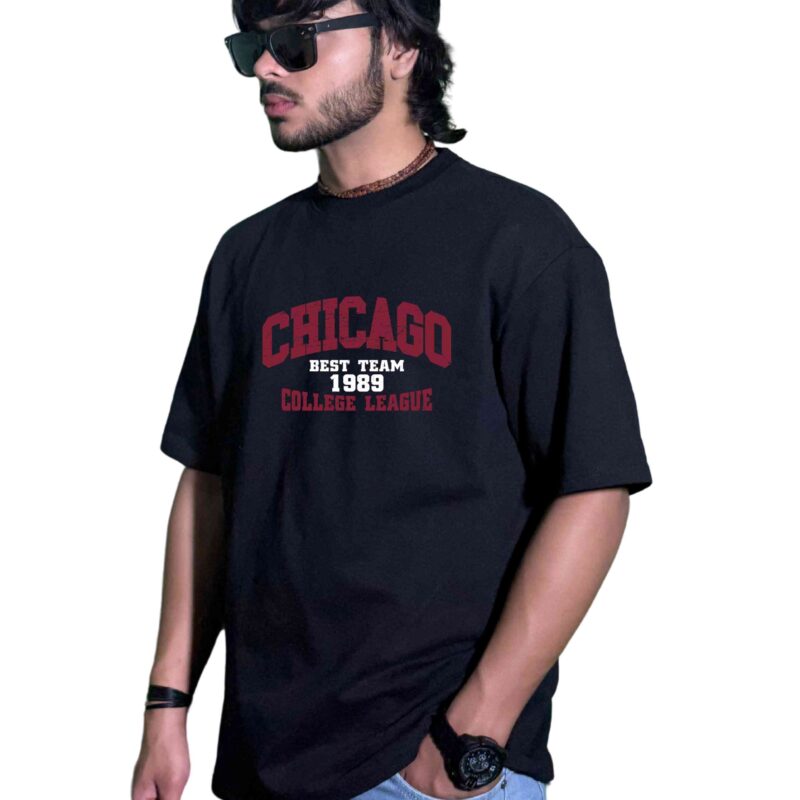 Chicago College League Oversized T-Shirt – 240 GSM Heavyweight Cotton