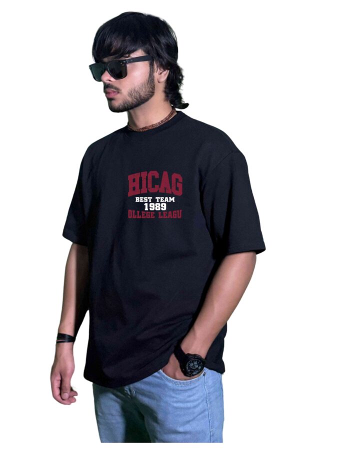 Chicago College League side Icon Oversized T-Shirt – 240 GSM Heavyweight Cotton
