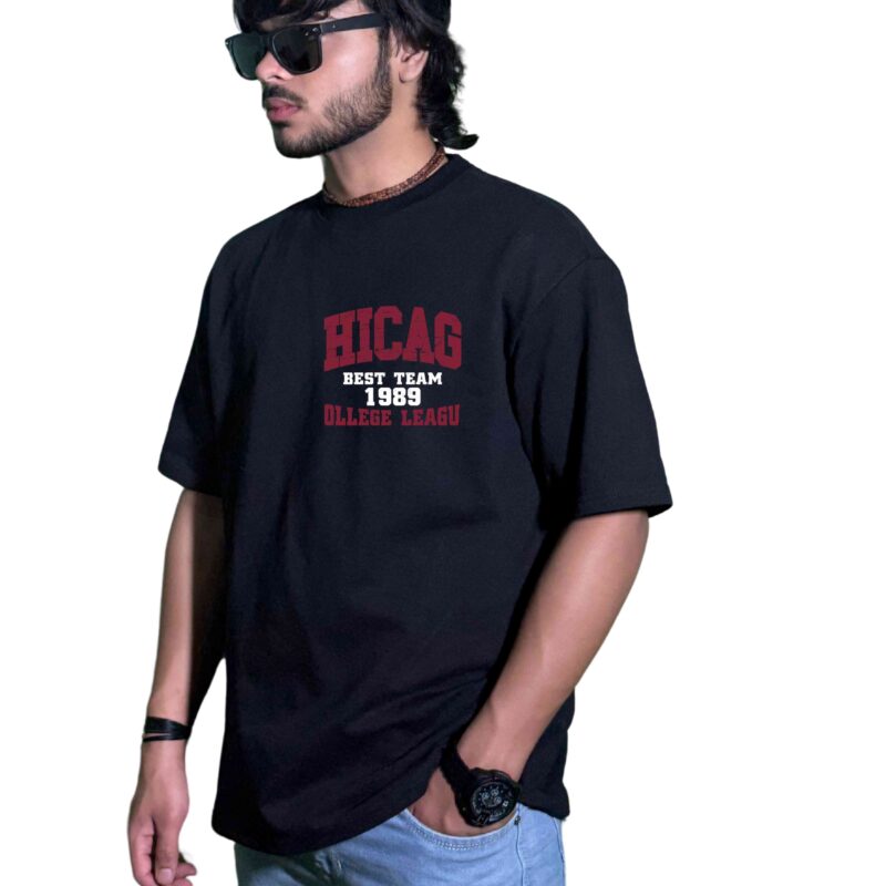 Chicago College League side Icon Oversized T-Shirt – 240 GSM Heavyweight Cotton