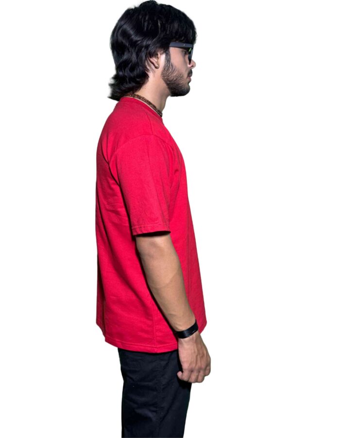 Premium 220 GSM Oversized Red T-Shirt – Audi R8 Spyder V10 Car Graphic - Image 3