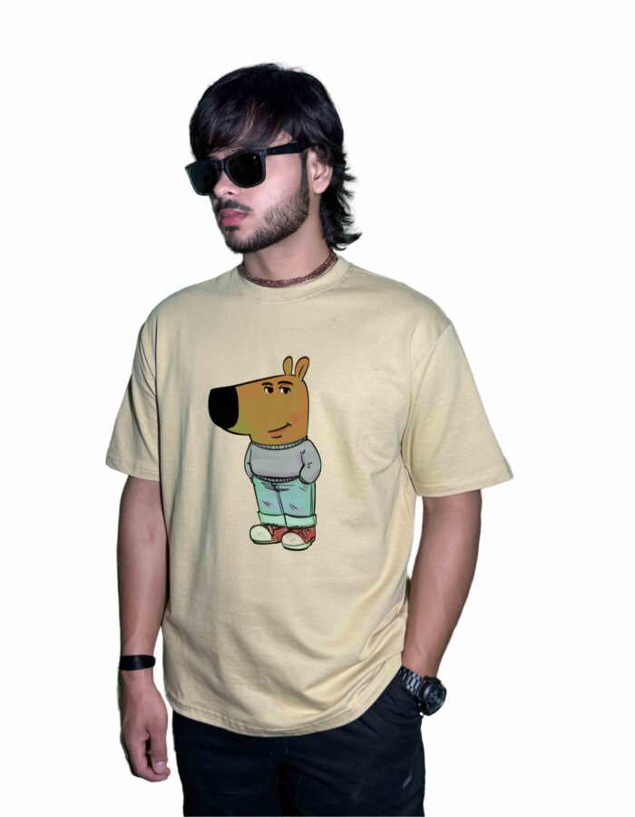 220 GSM "Street Pup" Oversized T-Shirt – A Quirky, Urban Take on Fashion