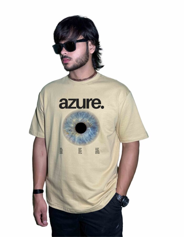 Premium 220 GSM "Azure Eye" Oversized T-Shirt – Futuristic & Minimalist Aesthetic  Premium 220 GSM "Azure Eye" Oversized T-Shirt – Futuristic & Minimalist Aesthetic