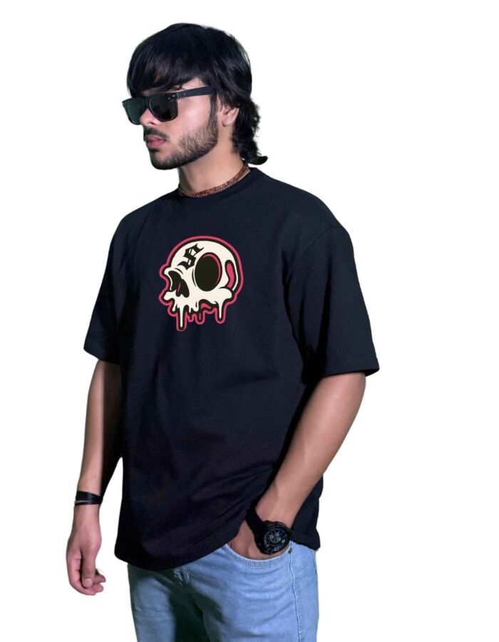 "HATE DRIP" Heavyweight Oversized T-Shirt – 240 GSM Streetwear Skull Edition