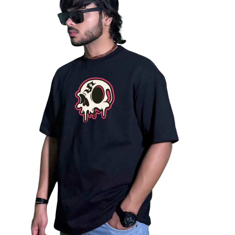 "HATE DRIP" Heavyweight Oversized T-Shirt – 240 GSM Streetwear Skull Edition